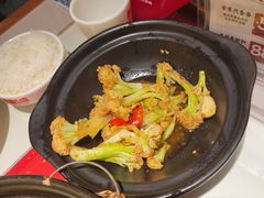 虾酱焗花菜-恭喜上堓砂锅焗·海鲜大排档(闵行龙湖店)