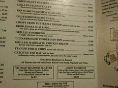 菜单-Union Oyster House