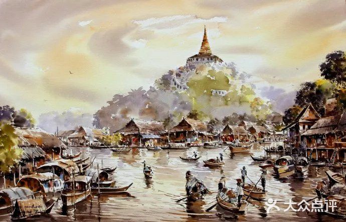 自然的美景，水彩笔的描绘[加油]
