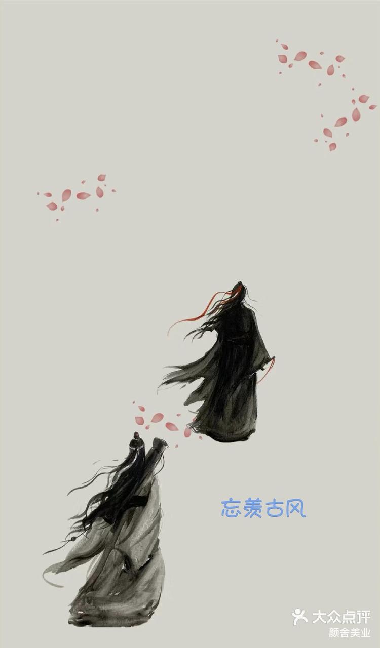 忘羡古风感惊喜在后面指甲上绘制一幅山水画