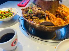 虾牛蛙拼盘锅-老佛爷铜炉蛙锅(揭阳万达店)