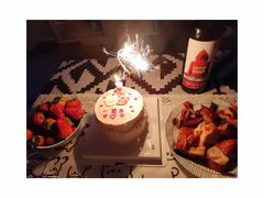 一周年纪念日手绘动物奶油蛋糕-艾加柒克蛋糕茶歇甜品台(春熙路店)