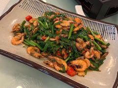 韭菜炒小河虾-烧肉馆(古北水镇景区店)