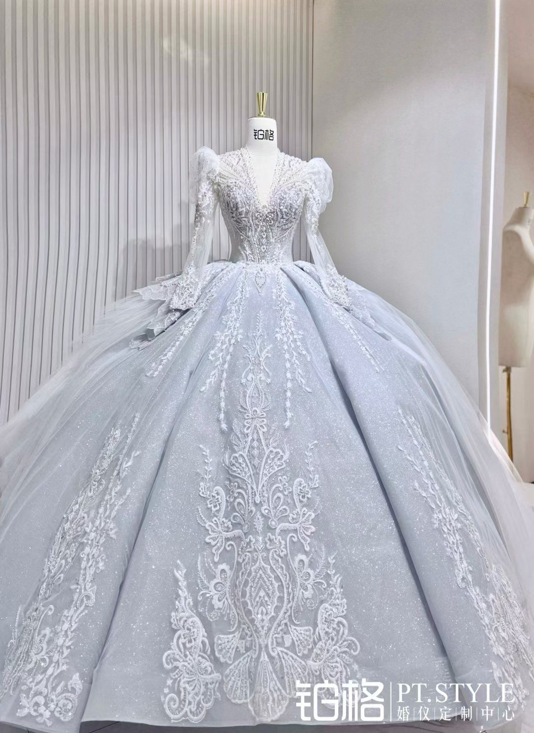 婚纱#浅蓝色婚纱 #宫廷风洛丽塔公主裙