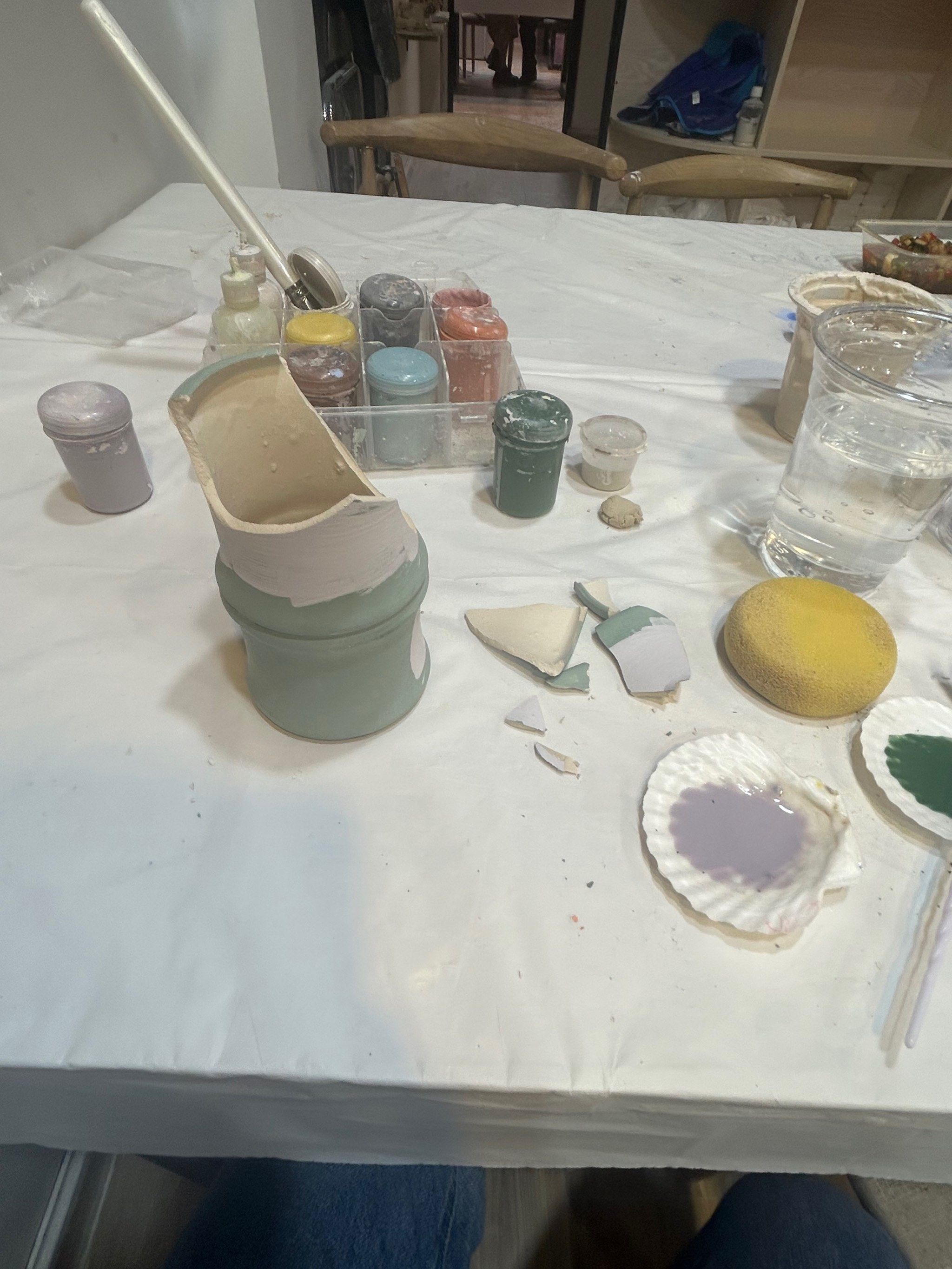 陶艺素坯彩绘翻车了,敲!