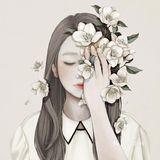 恬静的女孩与花卉🌺
