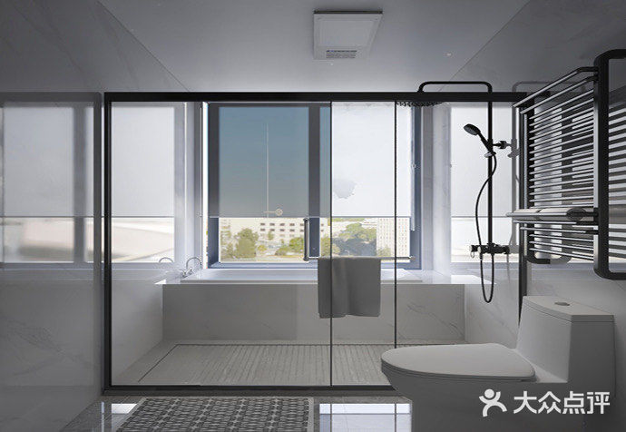 大部分面积下沉式吊顶做无主灯设计