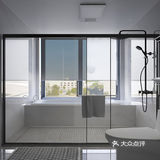 大部分面积下沉式吊顶做无主灯设计