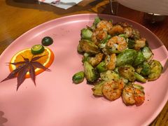 孢子甘蓝煎虾仁-甜阿姨·天台花园私房菜(万松园店)