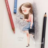 一组手绘可爱女孩插画作品欣赏