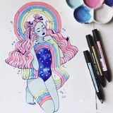 😍😍😍美得不要不要的手绘美女插画