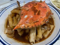 梭子蟹炒年糕-湘迎蒸菜馆