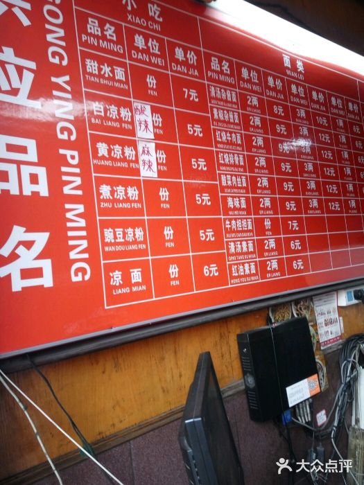 洞子口张老二凉粉(文殊院店)菜单图片