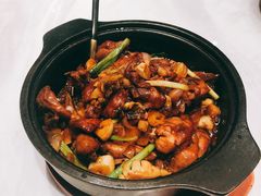 石锅鲍鱼葵花鸡-南山鲜虾面·活鲜小馆·海味大连菜(南山总店)