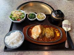 芝士汉堡定食-炼火烤肉店