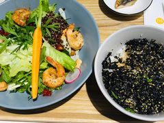 板煎大虾沙拉配日式海苔饭套餐-池奈·日式咖喱蛋包饭(老城根Gpark店)