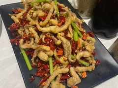 干煸鱿鱼须-大眼锅贴水饺(河东店)
