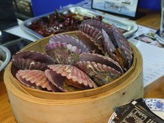 烤一大盘子獐子岛小扇贝-喝丢一只鞋海鲜烧烤·海肠捞饭(文体街店)