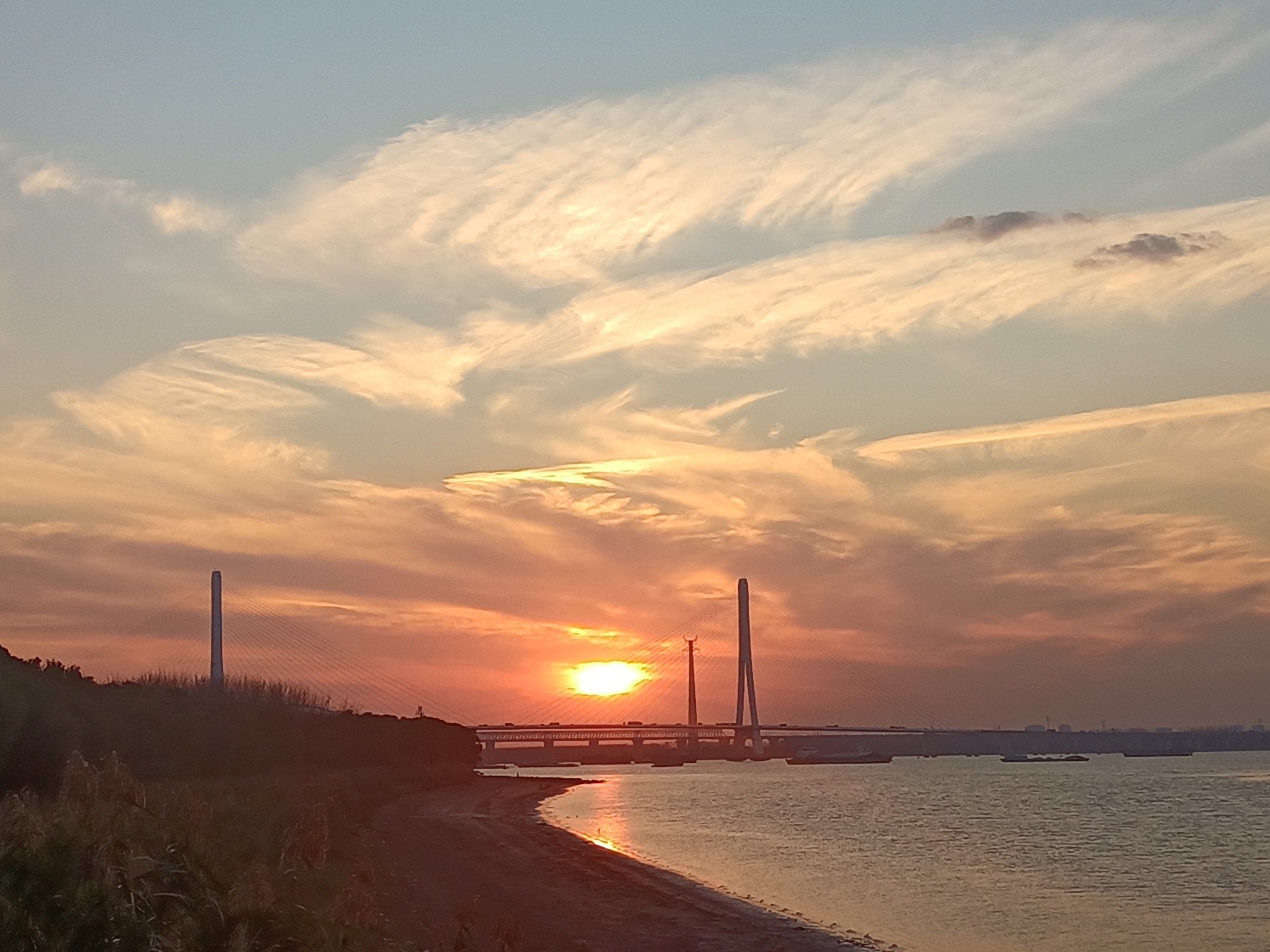 鱼嘴湿地公园日落真美