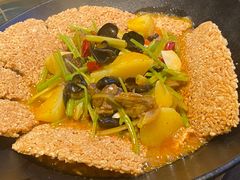 一个锅巴和时蔬-薇酌饮·陕西菜(南门外店)