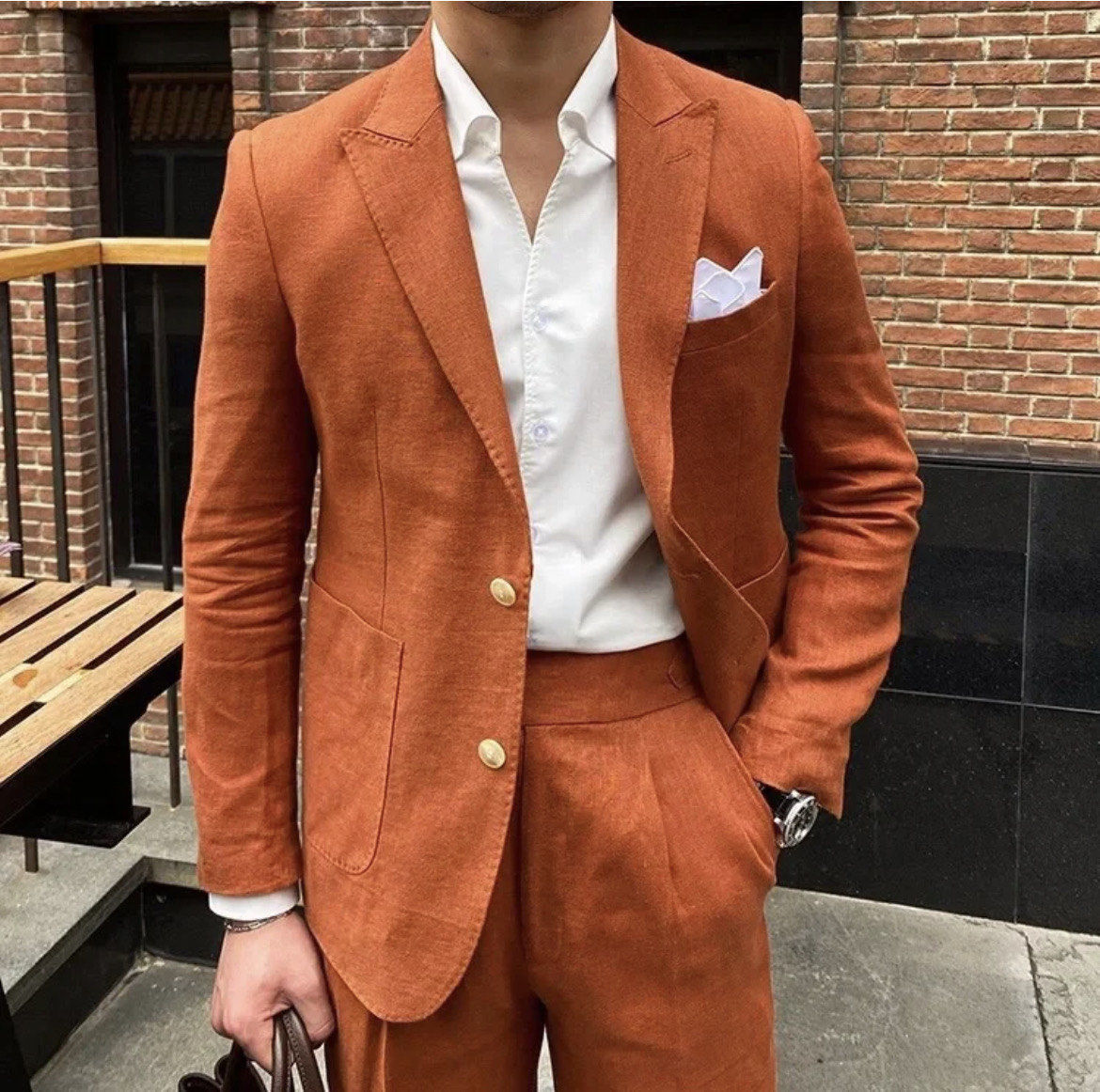 轻熟男 英伦复古风麻料西装!