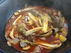 -东北烧烤铁锅炖水库鱼