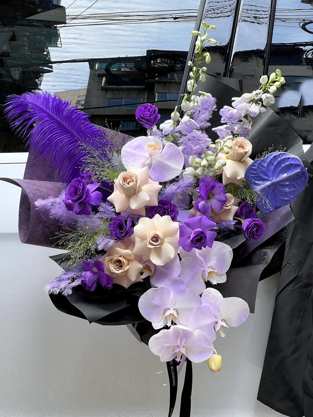 等花店鲜花气球派对高端定制 #紫色花束 #好看的花一定要分享给你