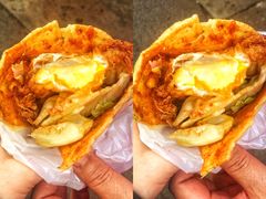 -小红车炸蛋葱油饼
