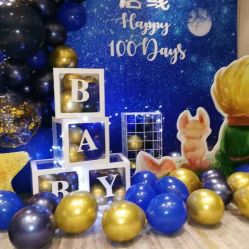 -宝宝百日宴周岁生日派对气球布置策划