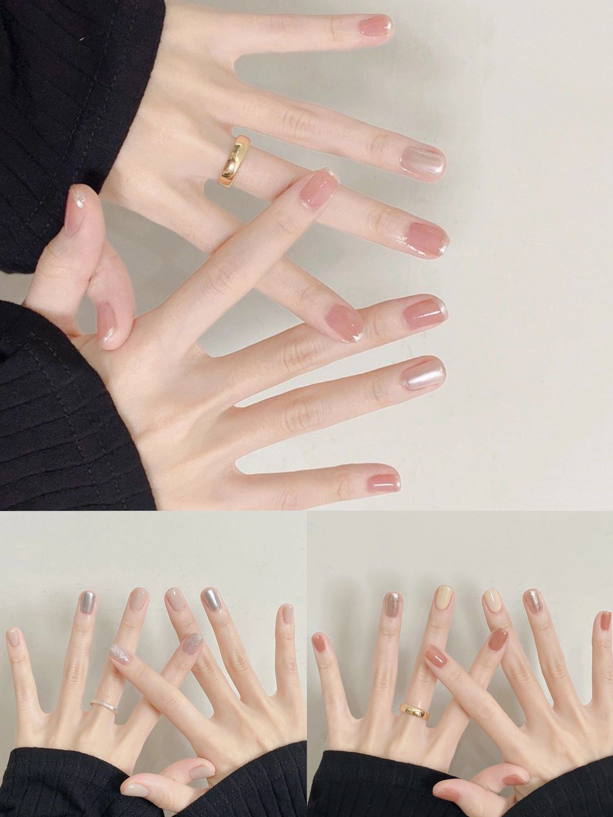 秋季温柔甜美清新简约气质美甲