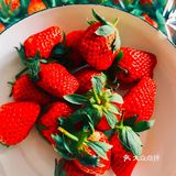 一口接一口，沉溺在草莓甜香里，🍓🍓🍓。