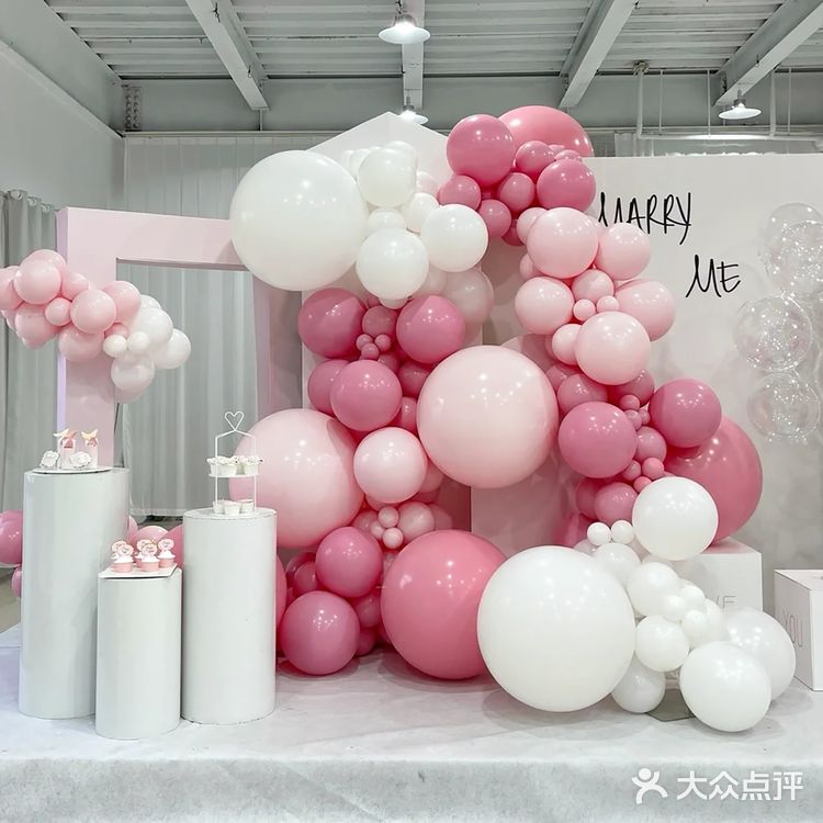 求婚攻略 | 高级粉色系求婚气球布置
