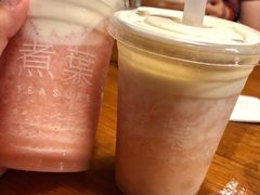 粉桃茉莉冰沙-煮叶(悠唐广场店)