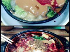 不加辣和加辣对比-川北媳妇巴蜀砂锅荷叶粉(重庆路店)