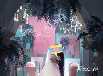 粉粉蓝蓝马卡龙色系的少女心婚礼场布