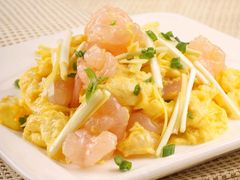韭黄虾仁炒滑蛋-永記粤菜·五指毛桃花雕鸡煲(九亭店)