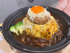 双重芝士流心牛肉汉堡咖喱饭-白熊咖哩(新世界城店)