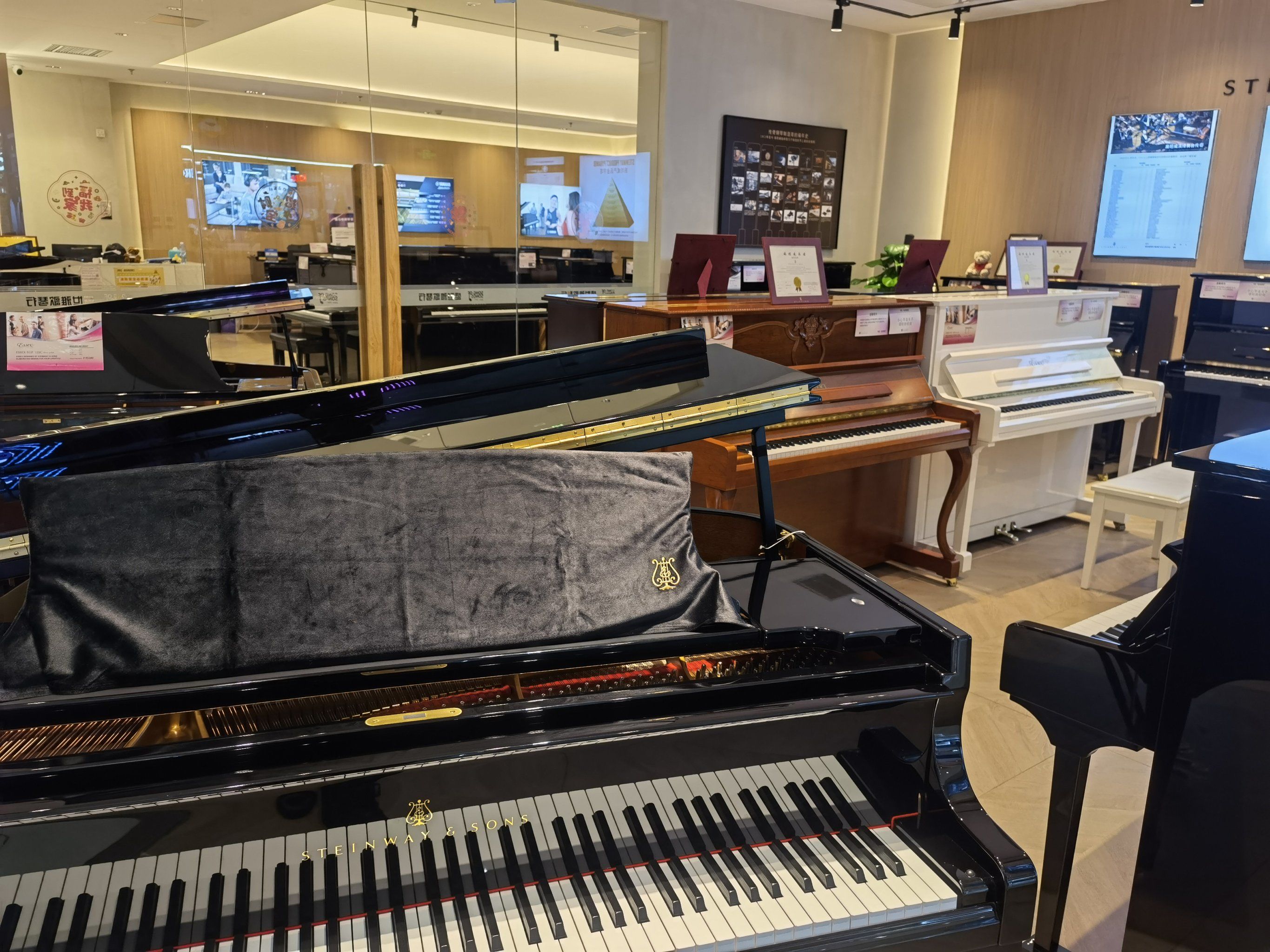 不知道哪里有,我搜了一下,原来家门口就有施坦威专卖的琴行,于是我就