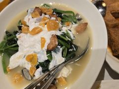 金银蛋上汤菠菜-岭南小馆