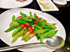 蒜香油渣碎炒油菜心-上海苏宁宝丽嘉酒店·嘉府壹号中餐厅