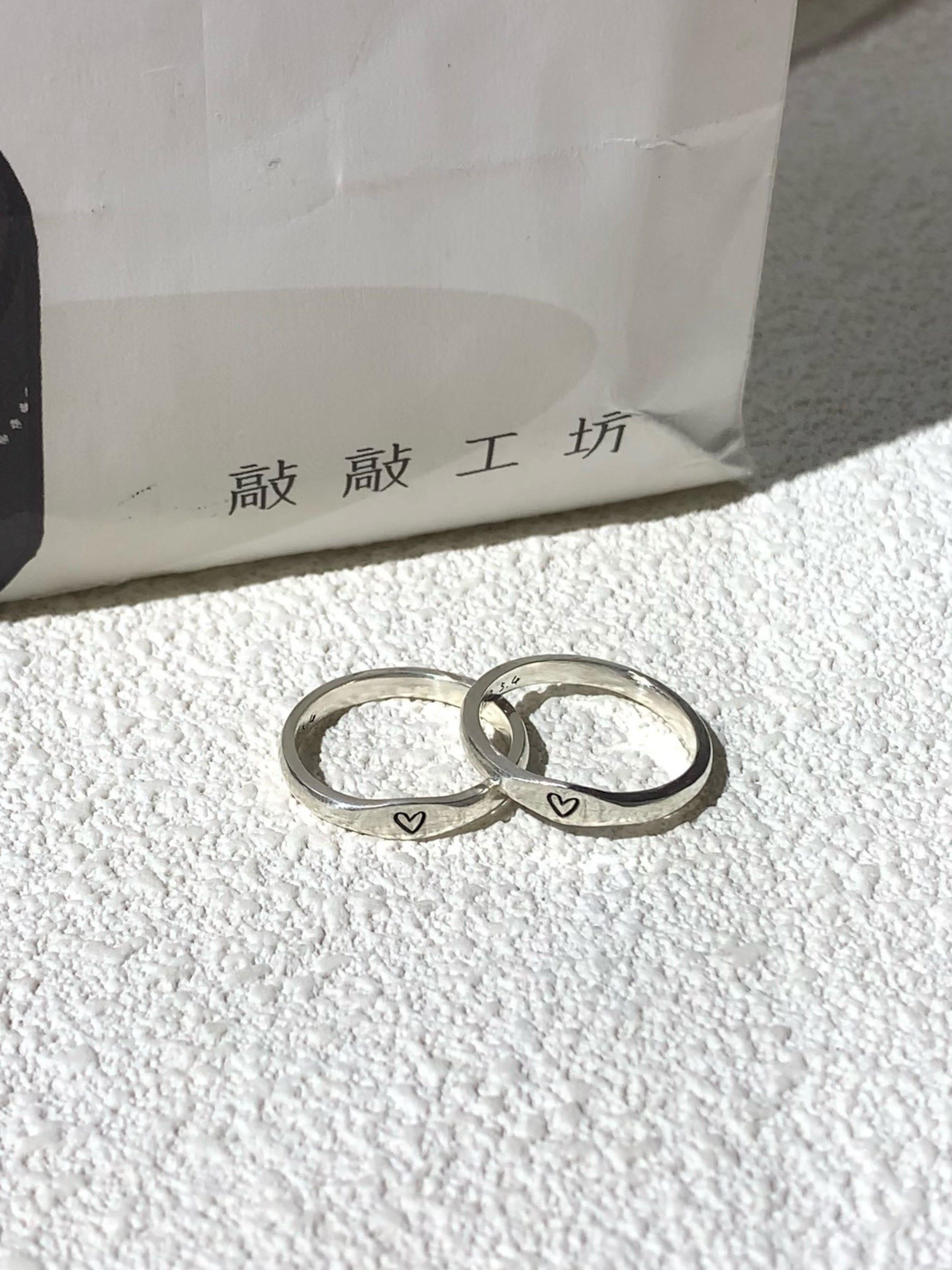 闺蜜款爱心小对戒