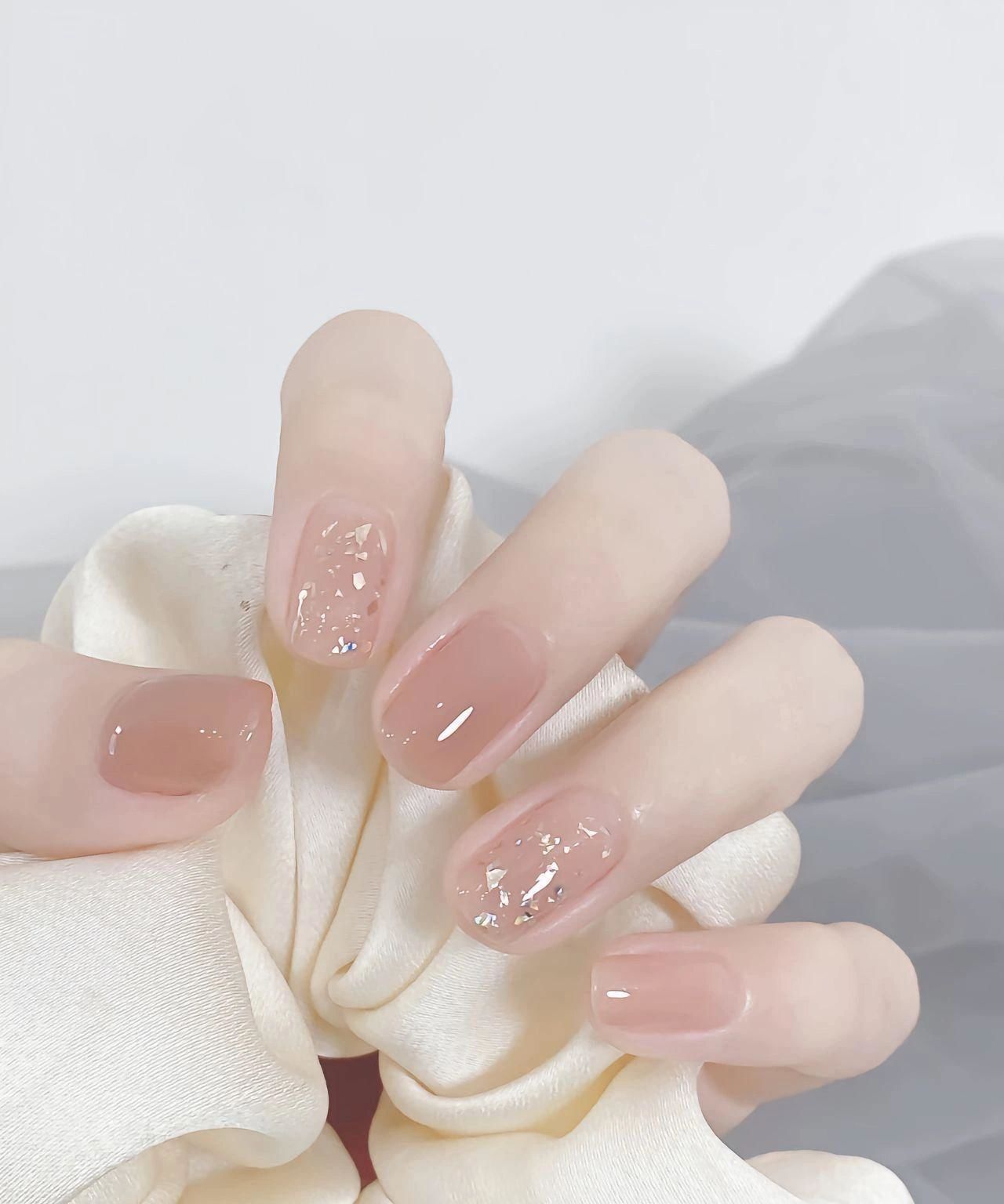 夏季裸色纯欲仙女美甲