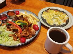 双拼烤盘（鸡腿肉+西冷牛排肉）-Thanks美式餐厅(汉堡咖啡店)