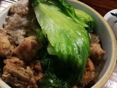 肉饼拼排骨蒸饭-黄祥华养生堂·炖汤·营养蒸饭(岭南天地店)