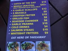 菜单-Kaikoura Seafood BBQ Kiosk