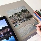 没想到彩铅画风景也能有这样效果！