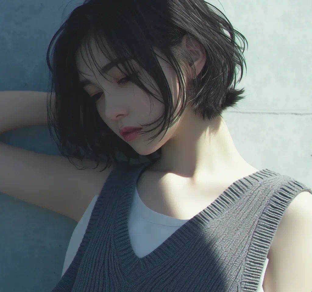 日系短发呢,真的是一种很有个性的发型呢!