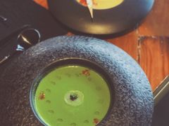 西葫芦瓜汤配扇贝刺身及黑鱼子酱-AZUL by FUEL蓝色·法式酒馆(琶醍店)