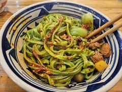 肉臊子干拌菠菜面-长青菠菜面·烧烤
