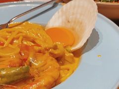黄咖喱黑虎虾海鲜意面-TamTam